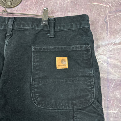 90s Black Carhartt Baggy Carpenter Work Shorts 37x11 2944