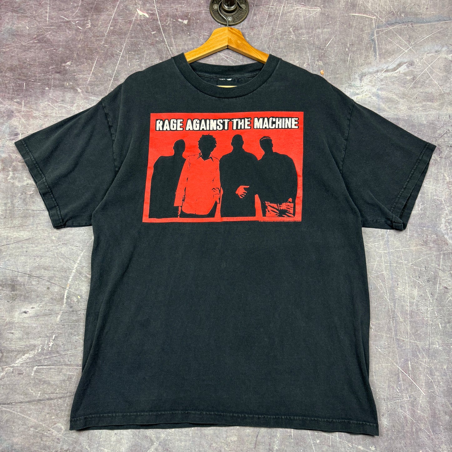 1999 Black Rage Against The Machine Graphic Shirt L 0864