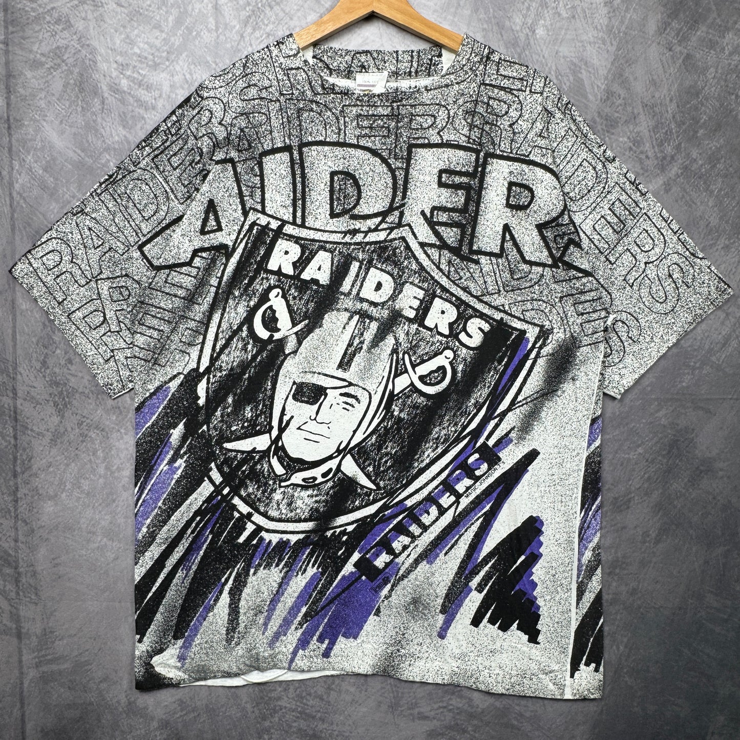 90s Los Angeles Raiders All Over Print Shirt 4194