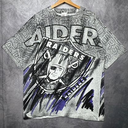 90s Los Angeles Raiders All Over Print Shirt 4194