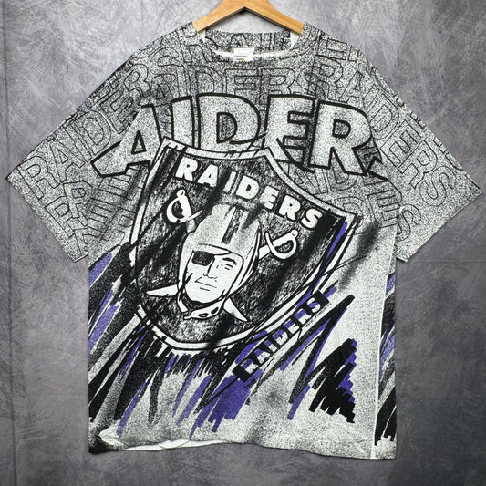 90s Los Angeles Raiders All Over Print Shirt 4194