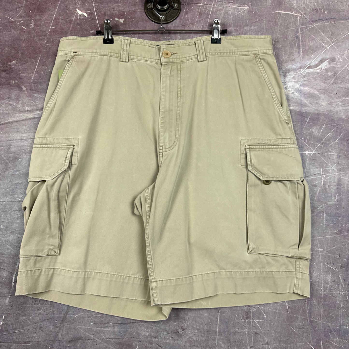 90s Tan Brown Polo Ralph Lauren Baggy Cargo Shorts 37x9.5 AZ06