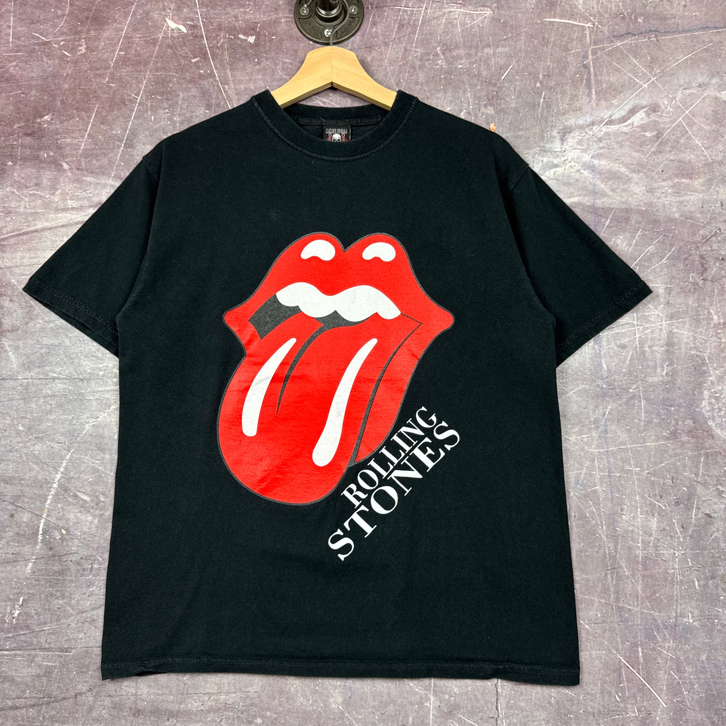 Early 00s Black Rolling Stones Tongue Graphic Shirt M 2961