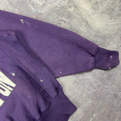 90s Purple University of Scranton Paint Splatter Crewneck Sweatshirt M 0088