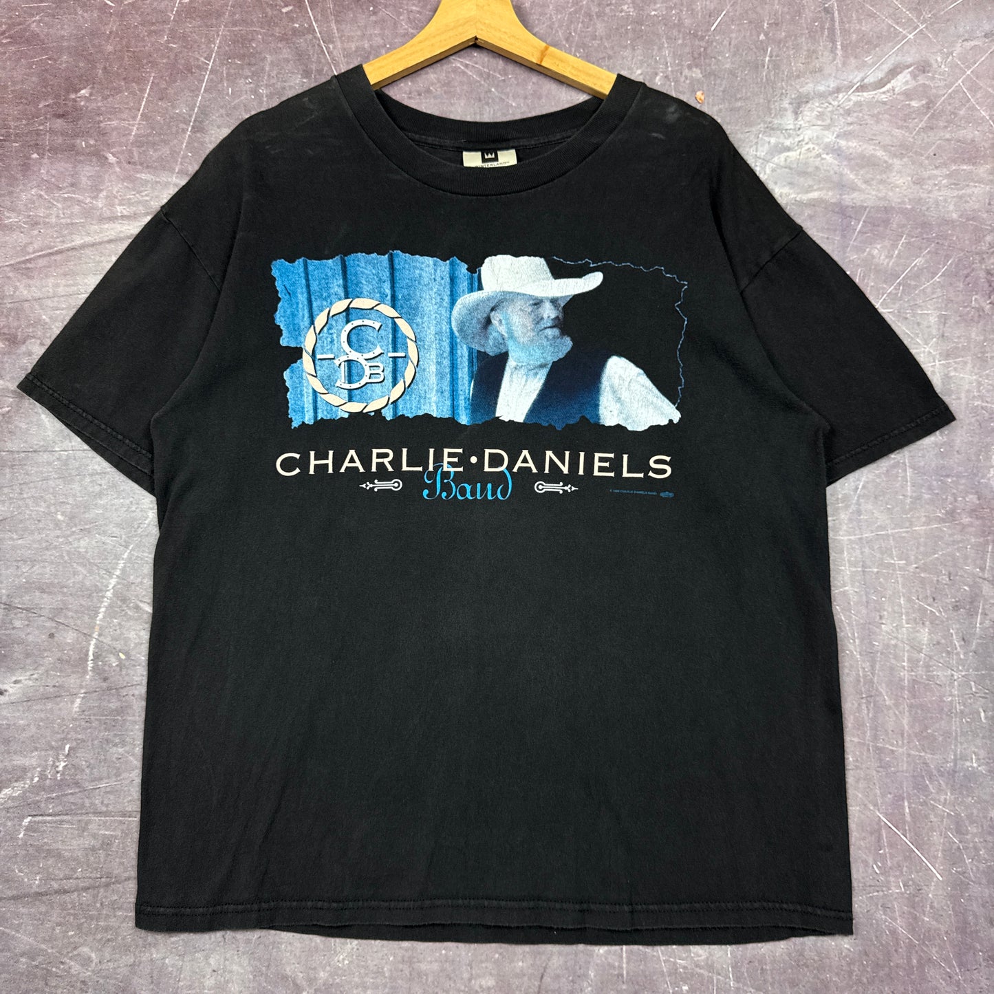 90s Black Charlie Daniels Band Graphic Shirt L 2864