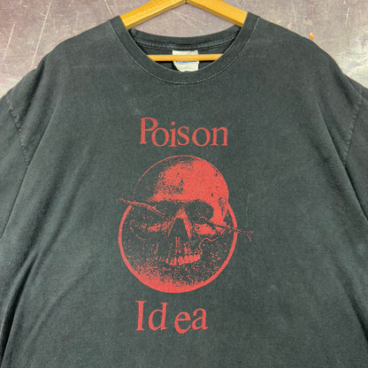 Early 00s Black Poison Idea Band Graphic Shirt XL 0933