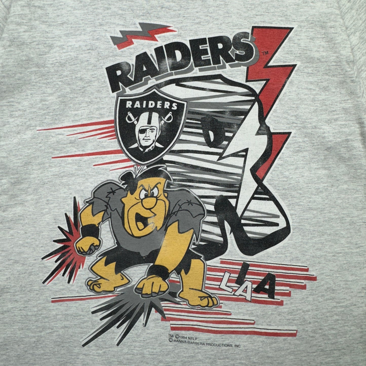 1994 Grey Los Angeles Raiders Flintstones Shirt 4202