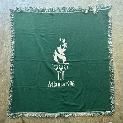 1996 Atlanta Olympics Green White Throw Blanket