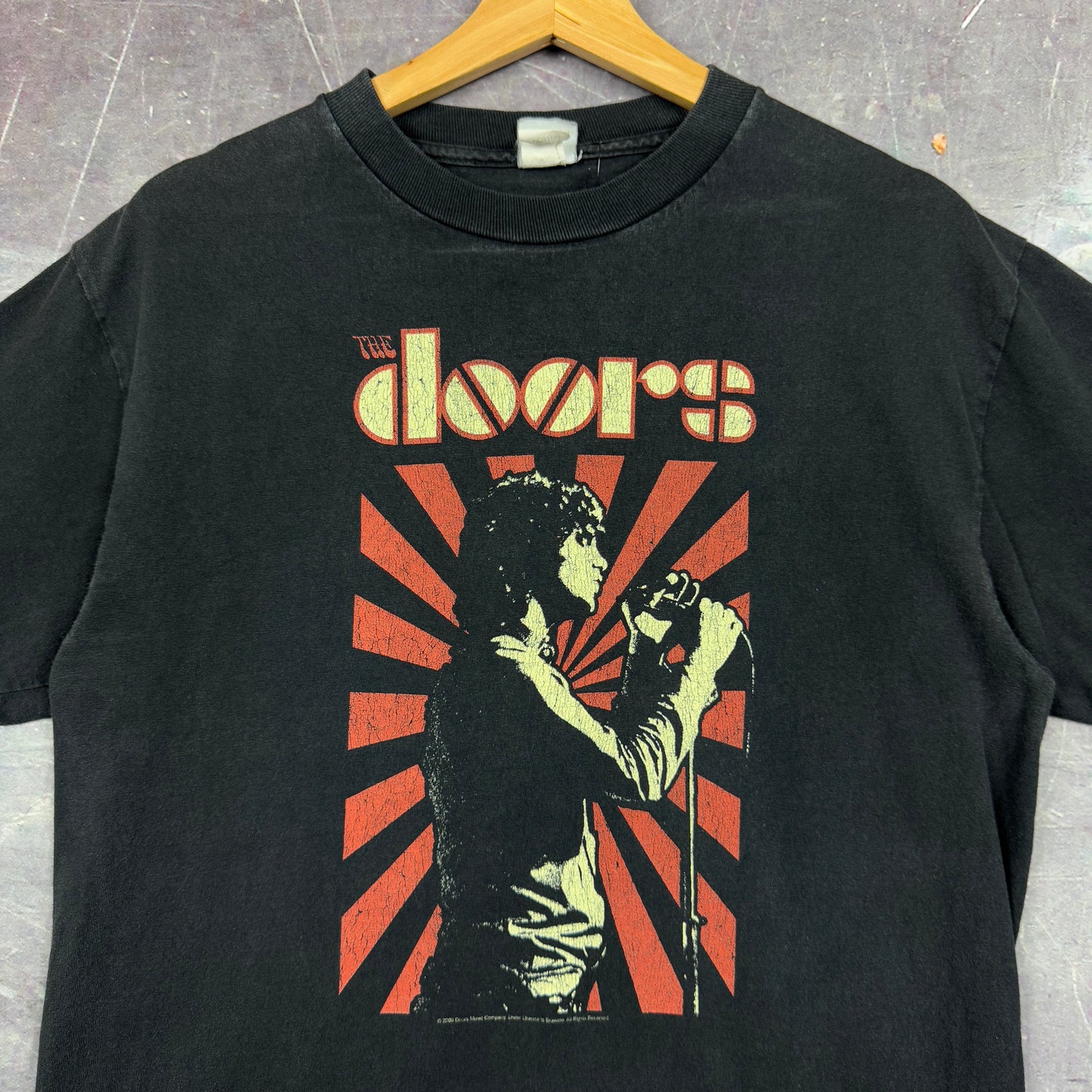 Early 00s Faded Black The Doors Jim Morrison Band Graphic Shirt M 1139