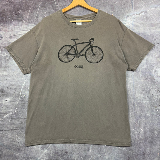 Early 00s Brown Bicycle Inifinite MPG Graphic Shirt L 1053