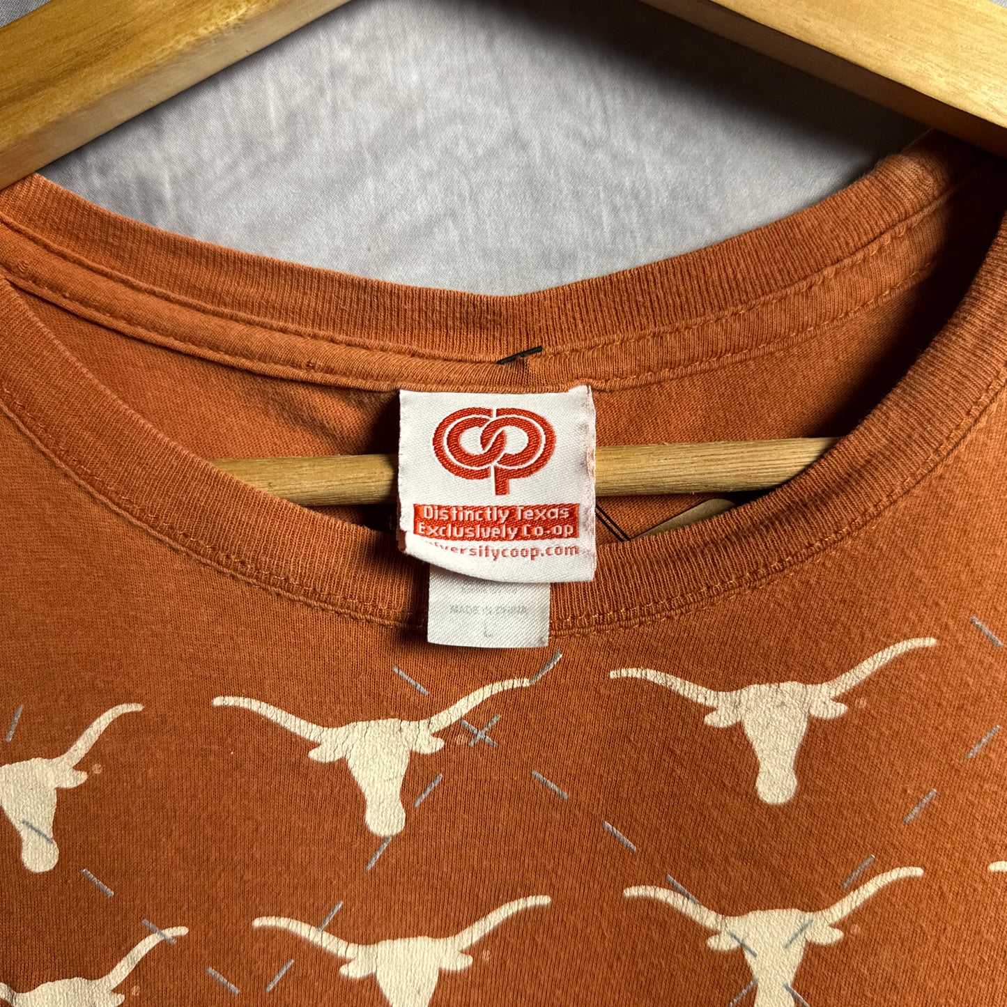 00s Orange Texas Longhorns Peace Shirt 4484