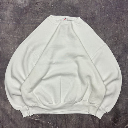 90s White Jerzees Blank Essential Crewneck Sweasthirt Boxy L AI24