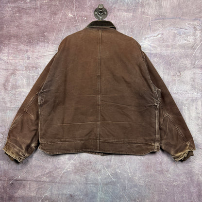 Early 00s Mocha Brown Carhartt Cropped Arctic Work Jacket XXL 2384