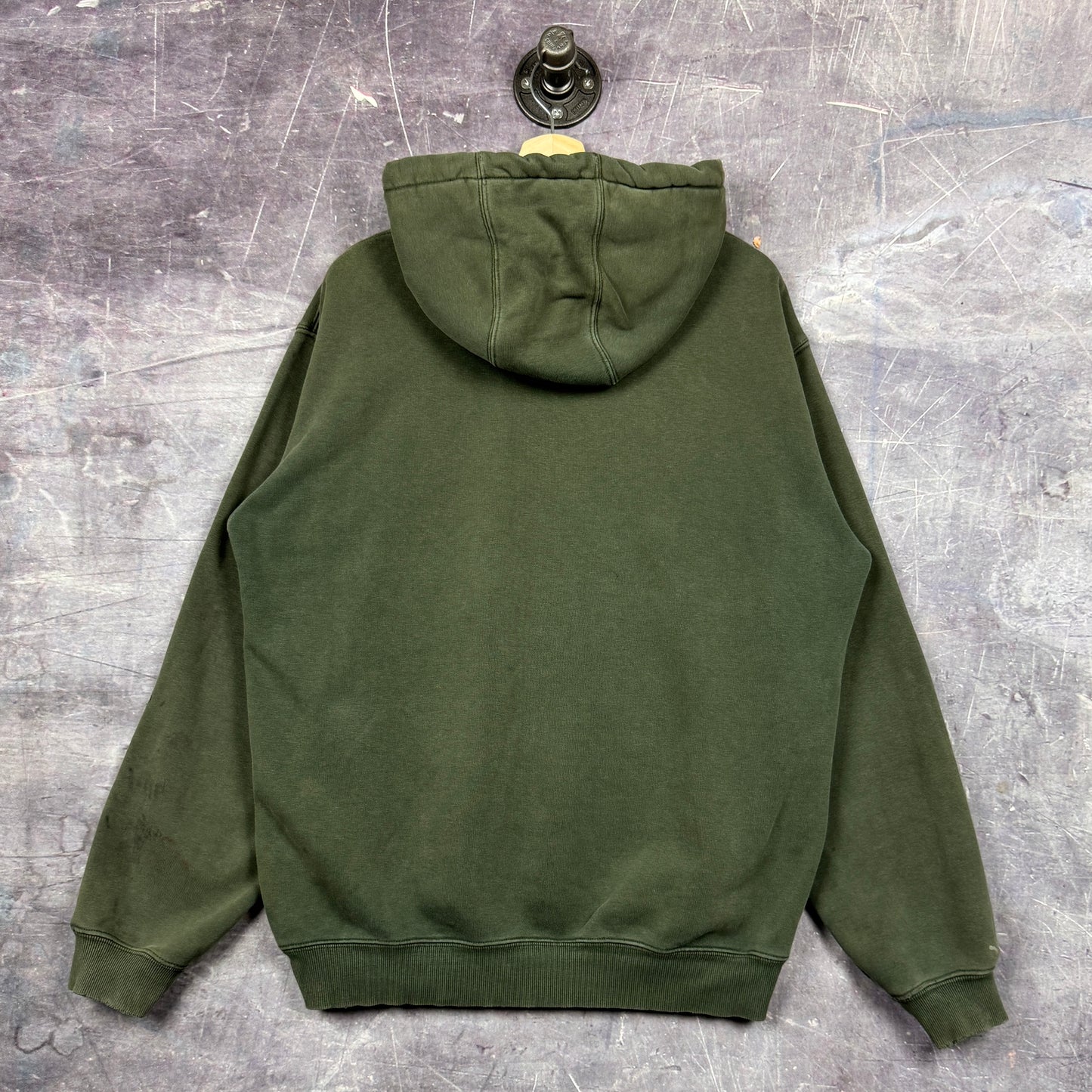 Early 00s Faded Olive Green Essential Logo Carhartt Hoodie L 0318