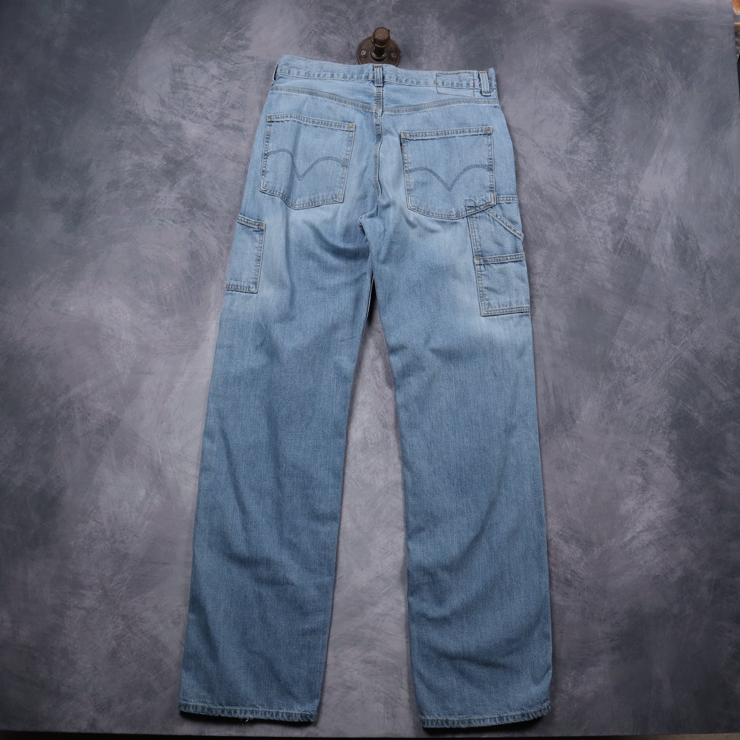 Early 2000s Light Wash Levi's Carpenter Loose Straight Jeans 5266