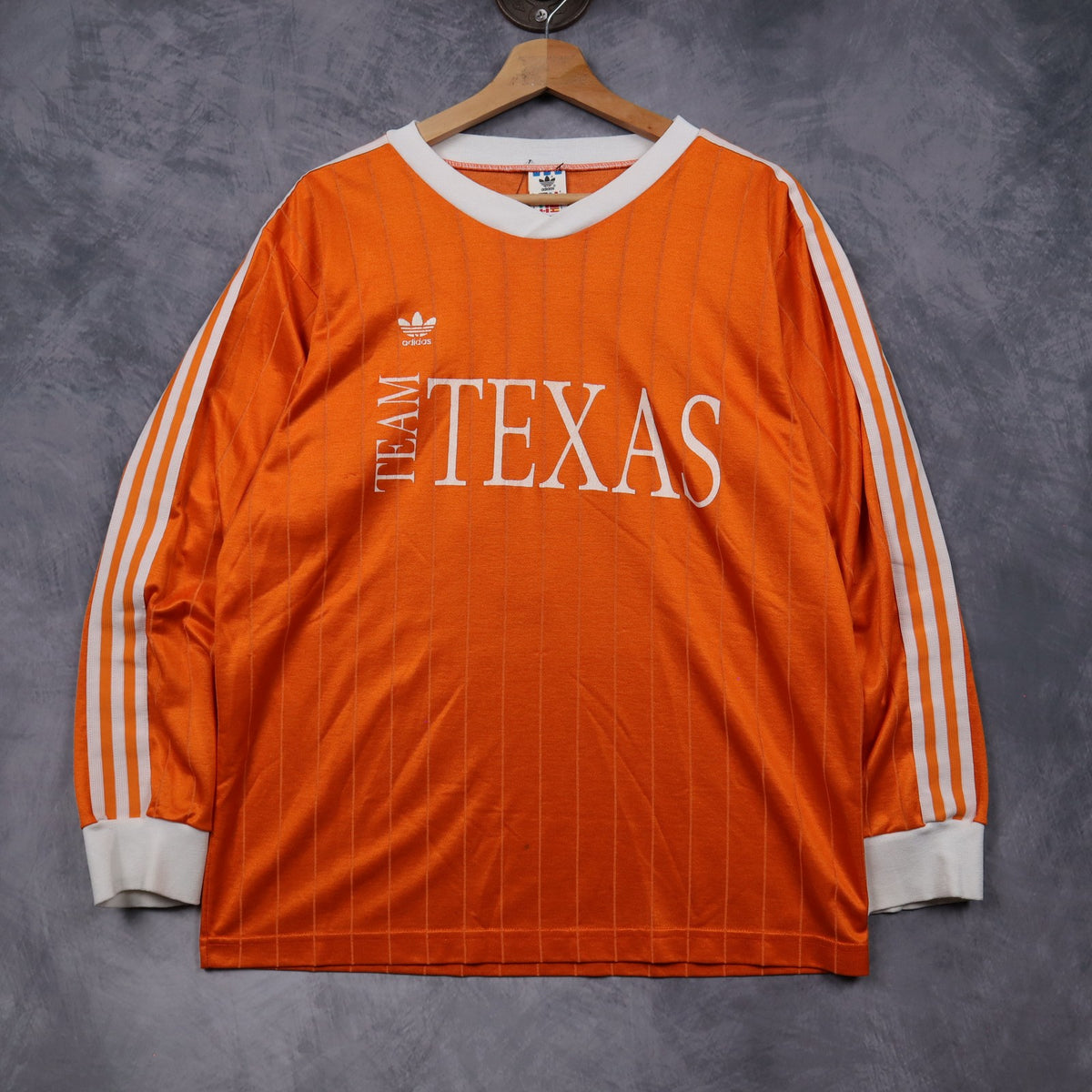 80s Orange Adidas Team Texas Long Sleeve Soccer Jersey 5888