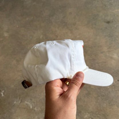 80s White Texas Longhorns Leather Strap Hat 5782
