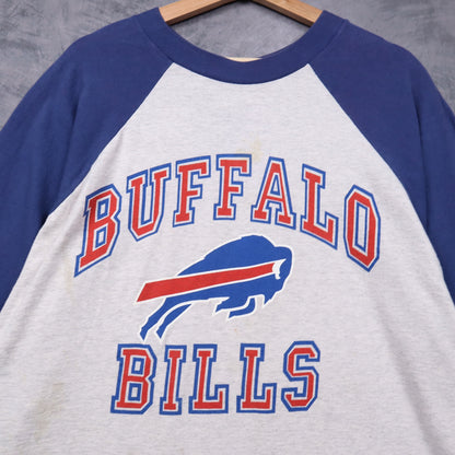 90s Grey Buffalo Bills Raglan Shirt 6584