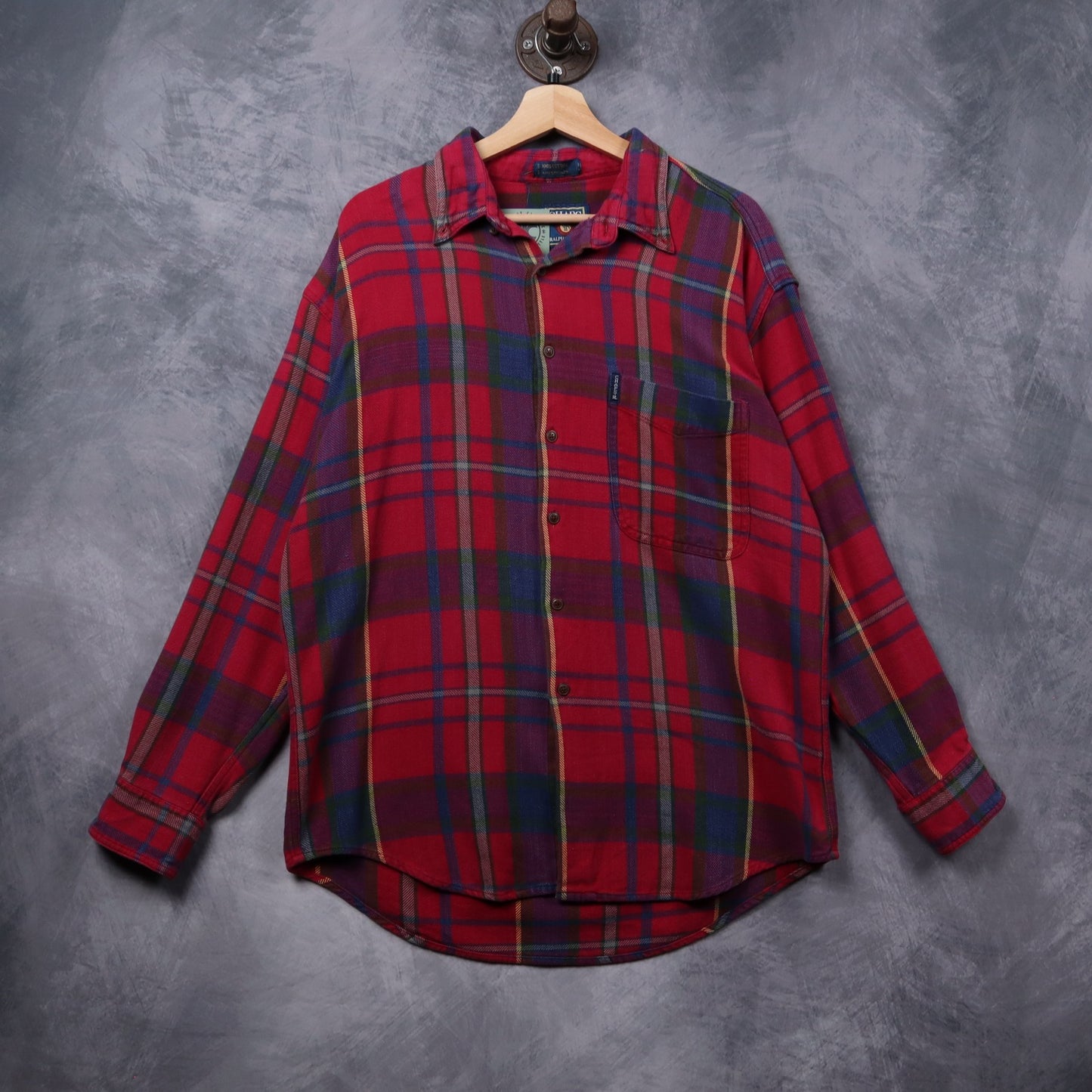 90s Red Chaps Ralph Lauren Plaid Flannel Shirt 5315