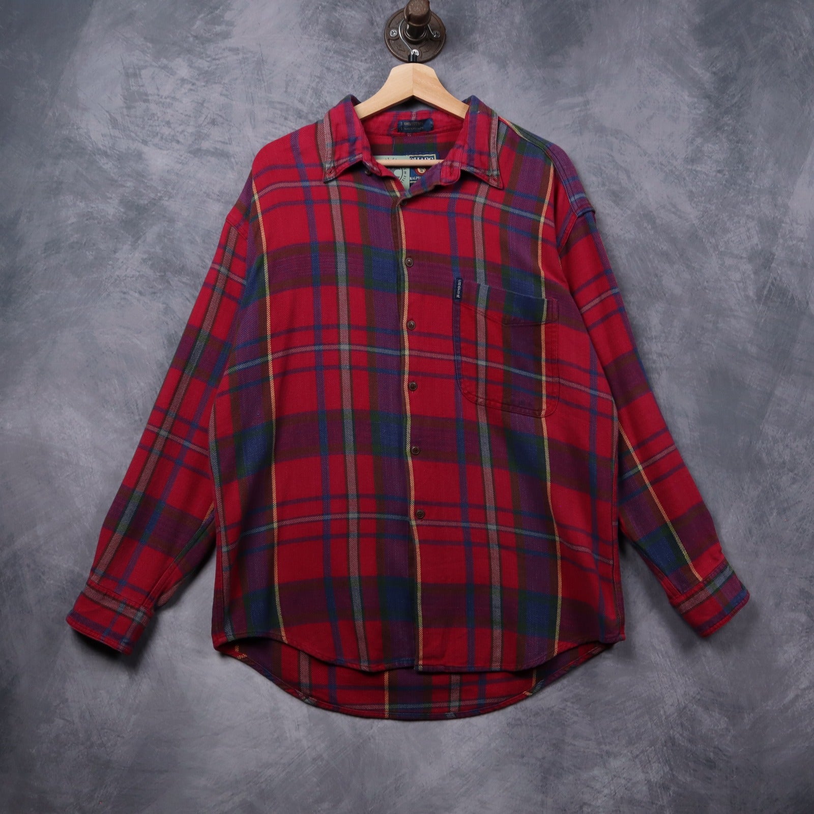 90s Red Chaps Ralph Lauren Plaid Flannel Shirt 5315