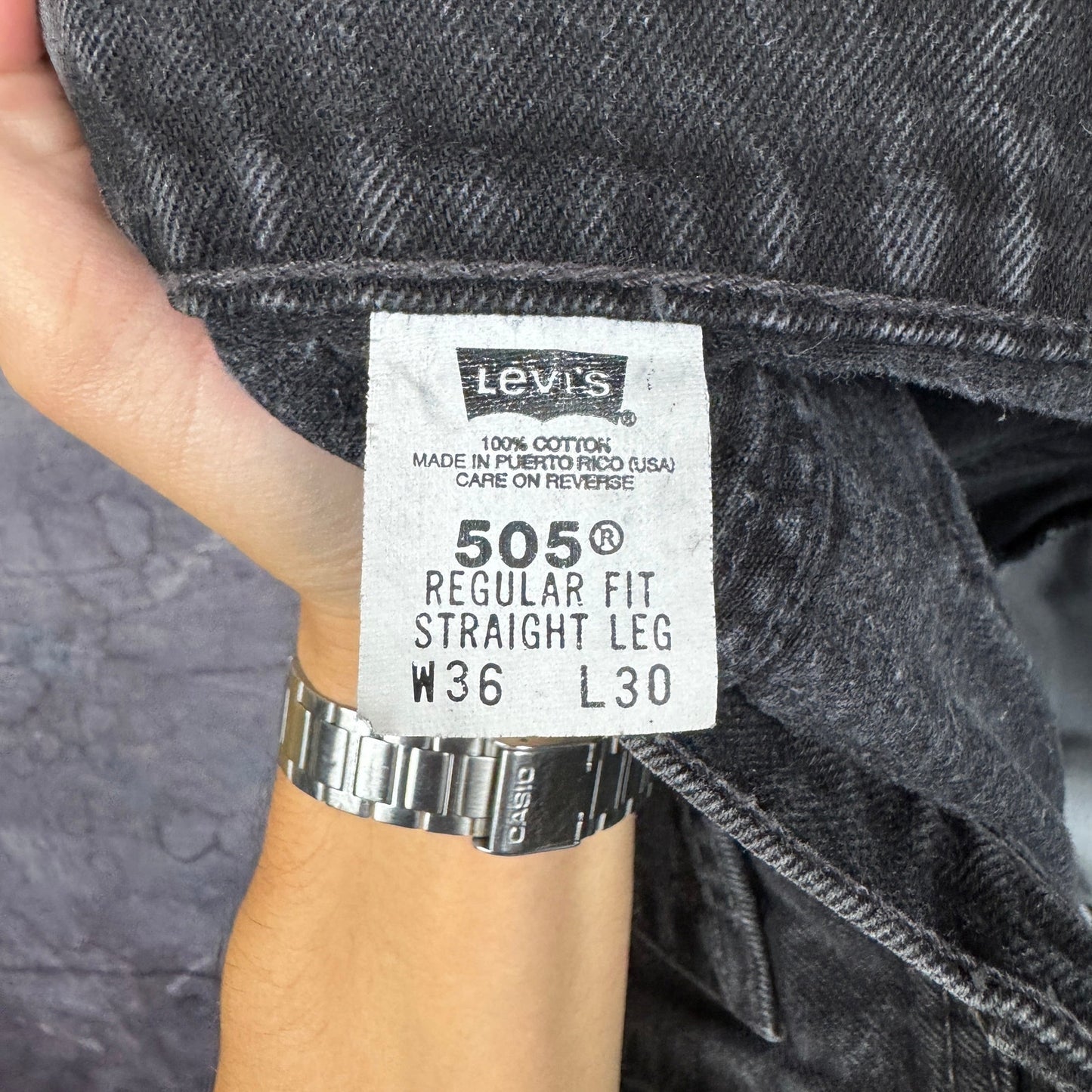 90s Black Levi's 505 Denim Jeans 35x29 0810