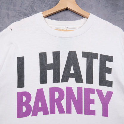 90s White I Hate Barney Shirt 5169