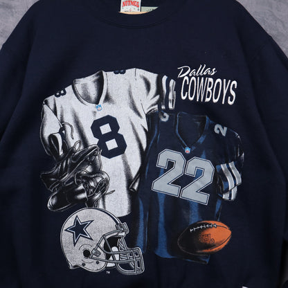 90s Navy Blue Dallas Cowboys Crewneck Sweatshirt 6605
