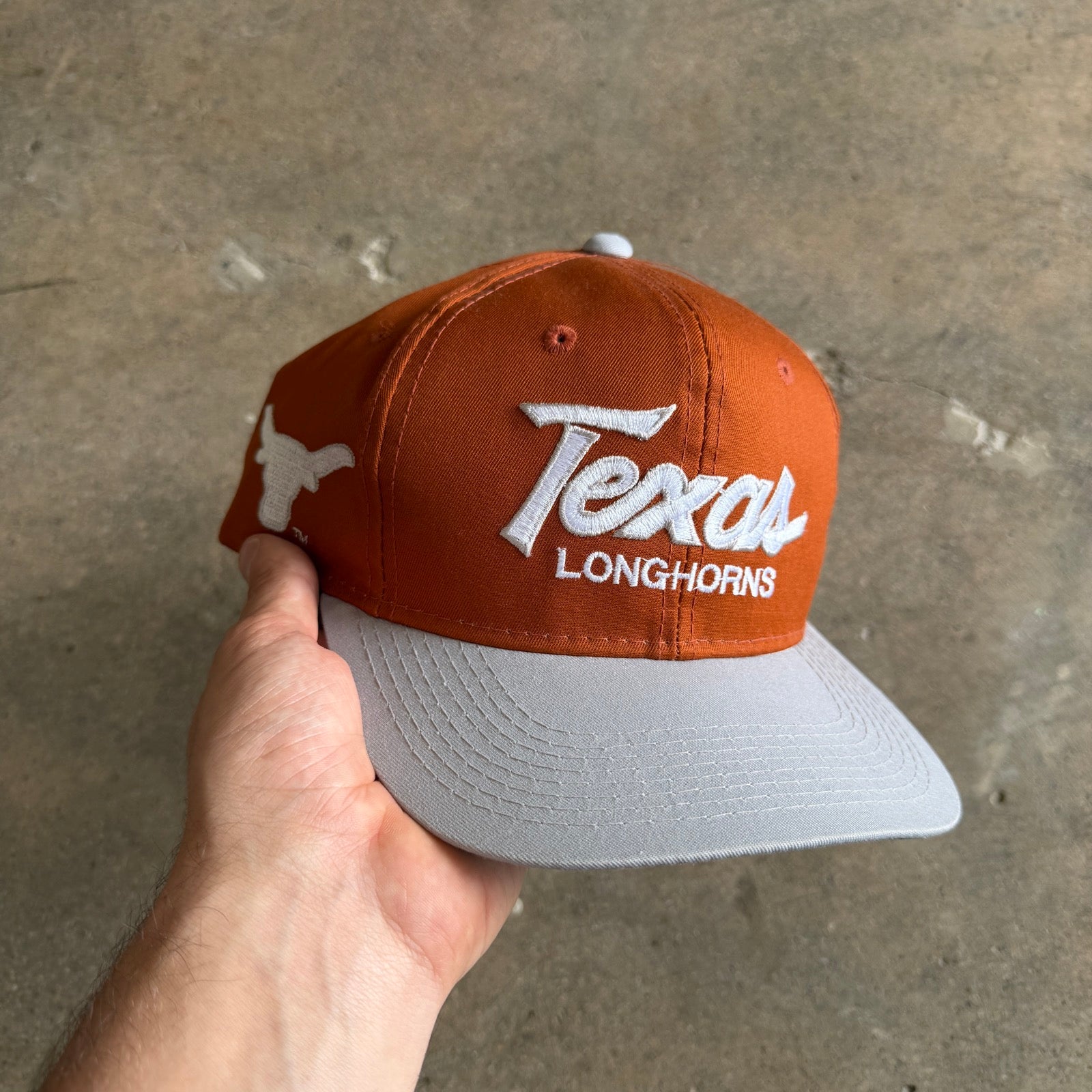 90s Burnt Orange Texas Longhorns Sports Specialties Snapback Hat 5789
