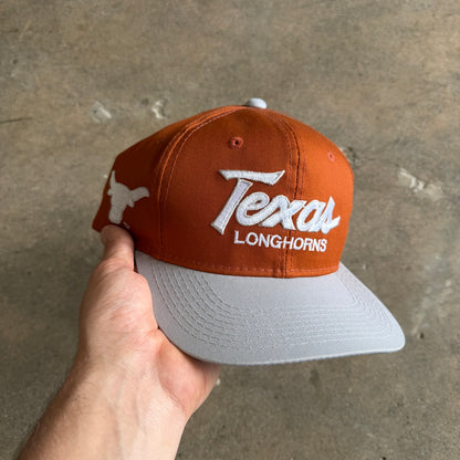 90s Burnt Orange Texas Longhorns Sports Specialties Snapback Hat 5789
