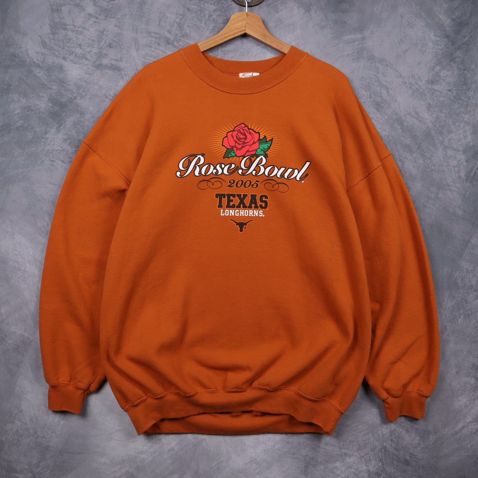 2005 Orange Texas Longhorns Rose Bowl Crewneck Sweatshirt 5712