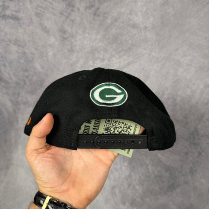 90s Black Green Bay Packers Champions Snapback Hat 6803