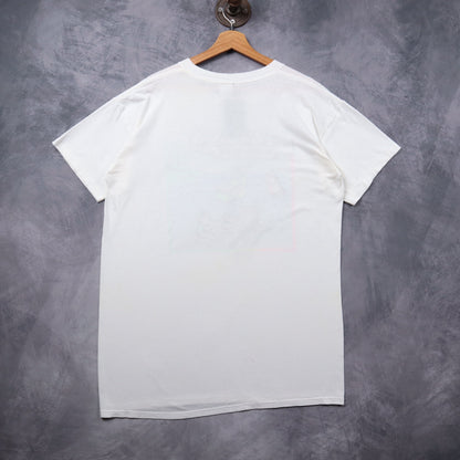 90s White Funny Fishing Cartoon 'Look For Bob' Shirt 5398