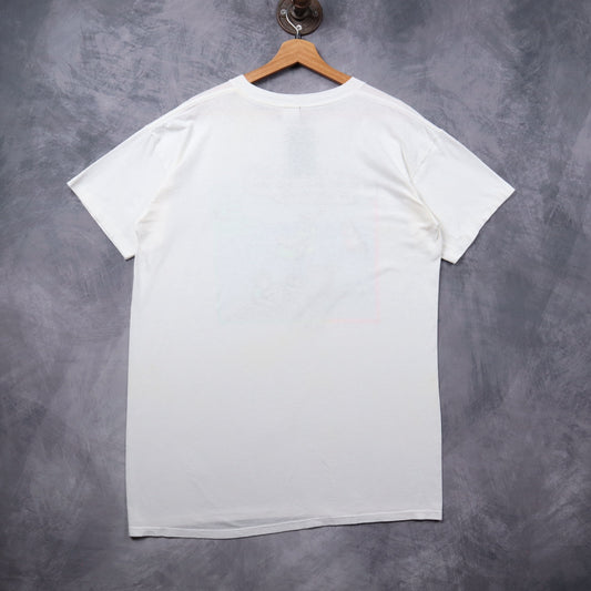 90s White Funny Fishing Cartoon 'Look For Bob' Shirt 5398