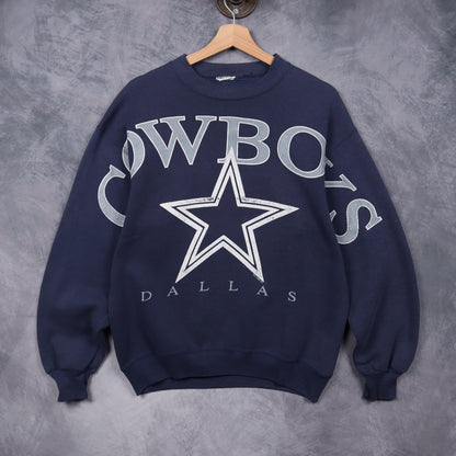 90s Navy Blue Dallas Cowboys Crewneck Sweatshirt 6615