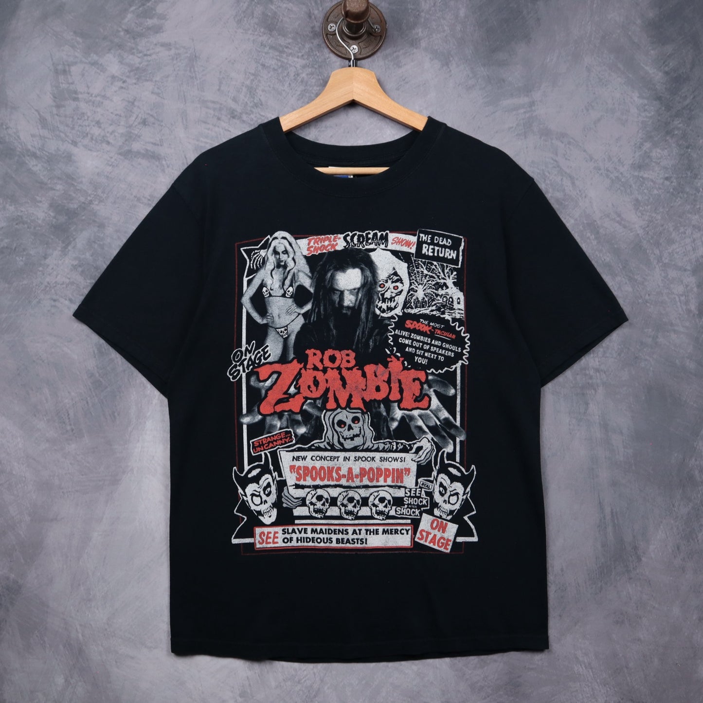 Early 2000s Black Rob Zombie Spooks-A-Poppin Shirt 5582