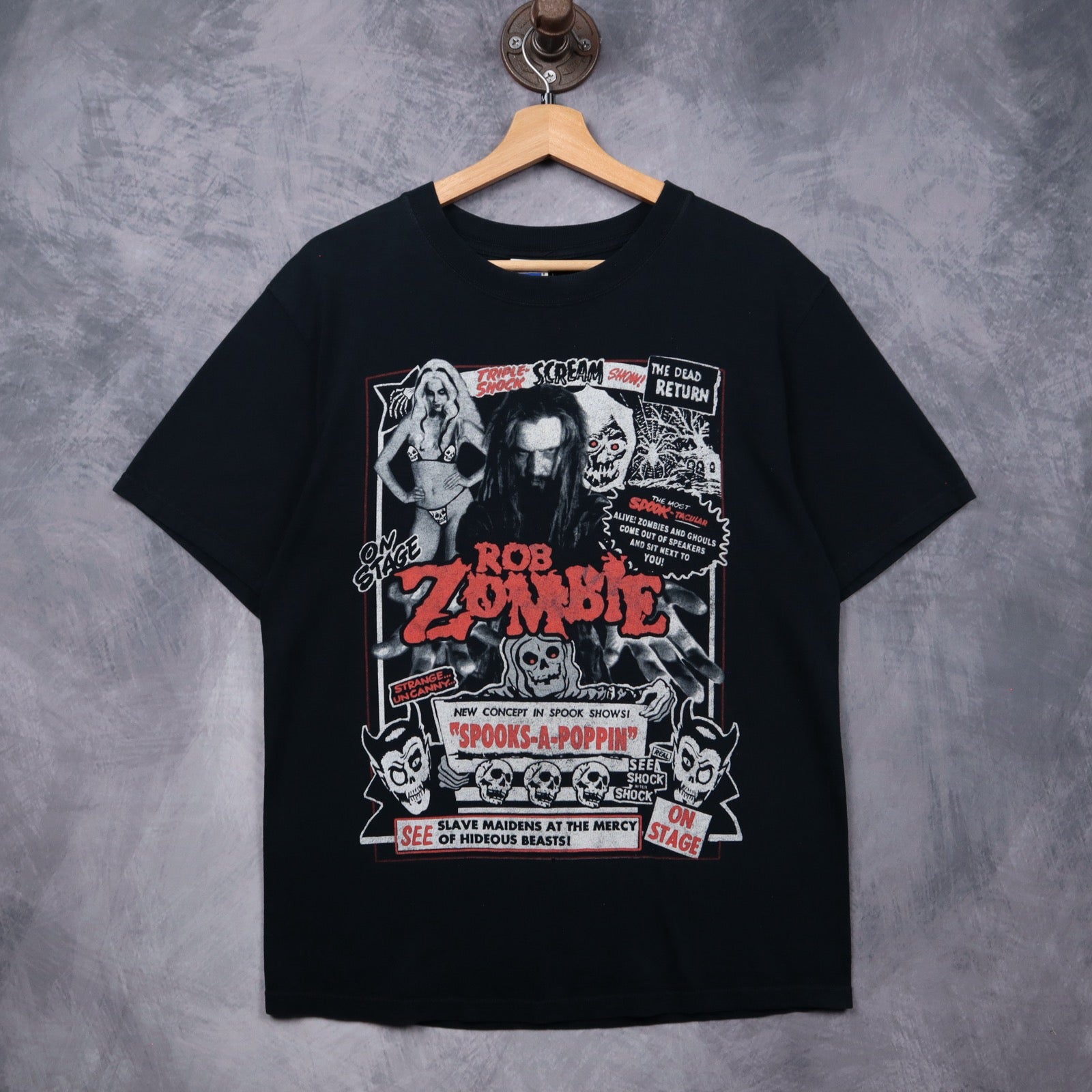 Early 2000s Black Rob Zombie Spooks-A-Poppin Shirt 5582