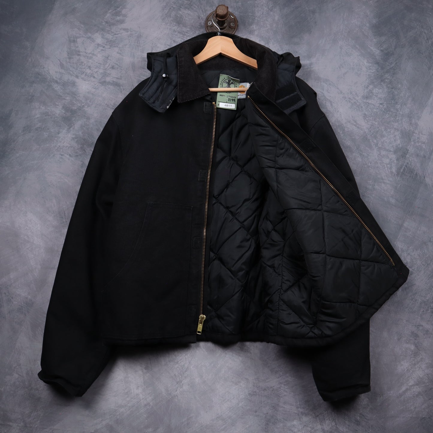 90s Black Carhartt Cropped Arctic Work Jacket 4811