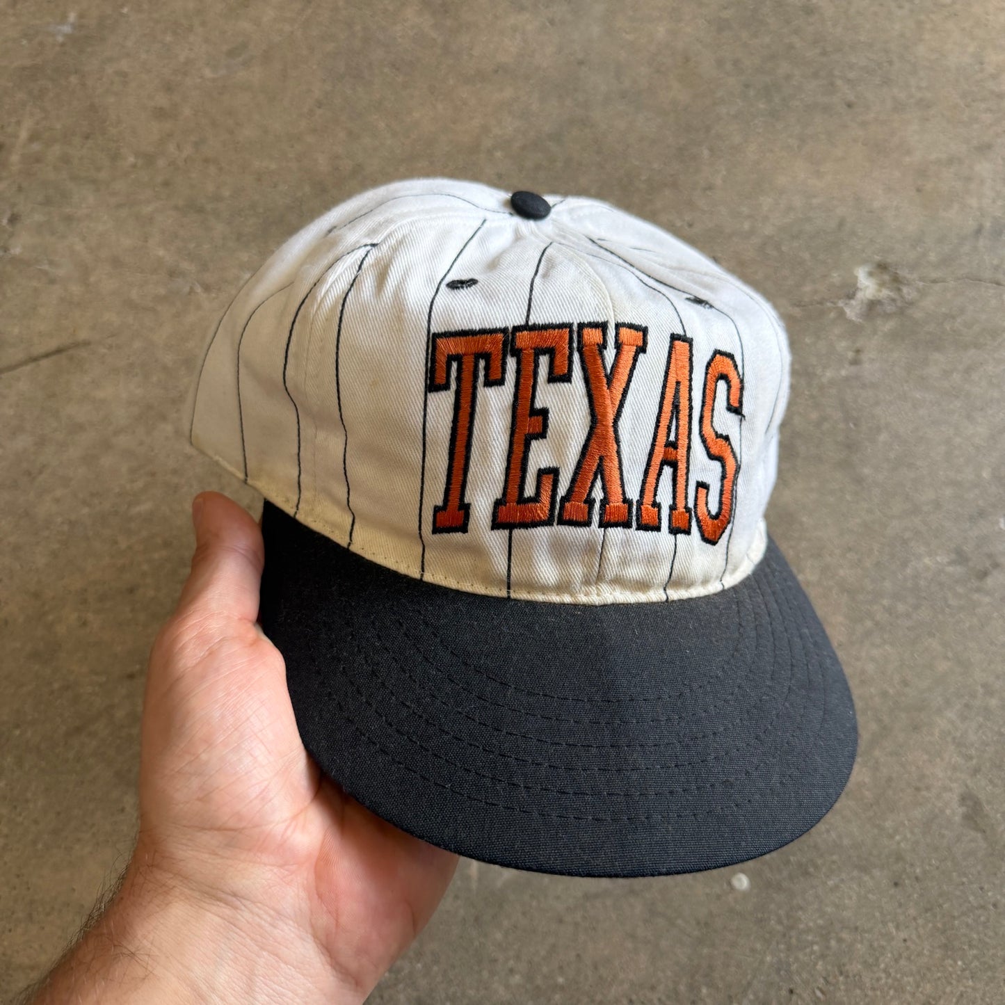 90s White Texas Longhorns Pinstripe Hat 5797