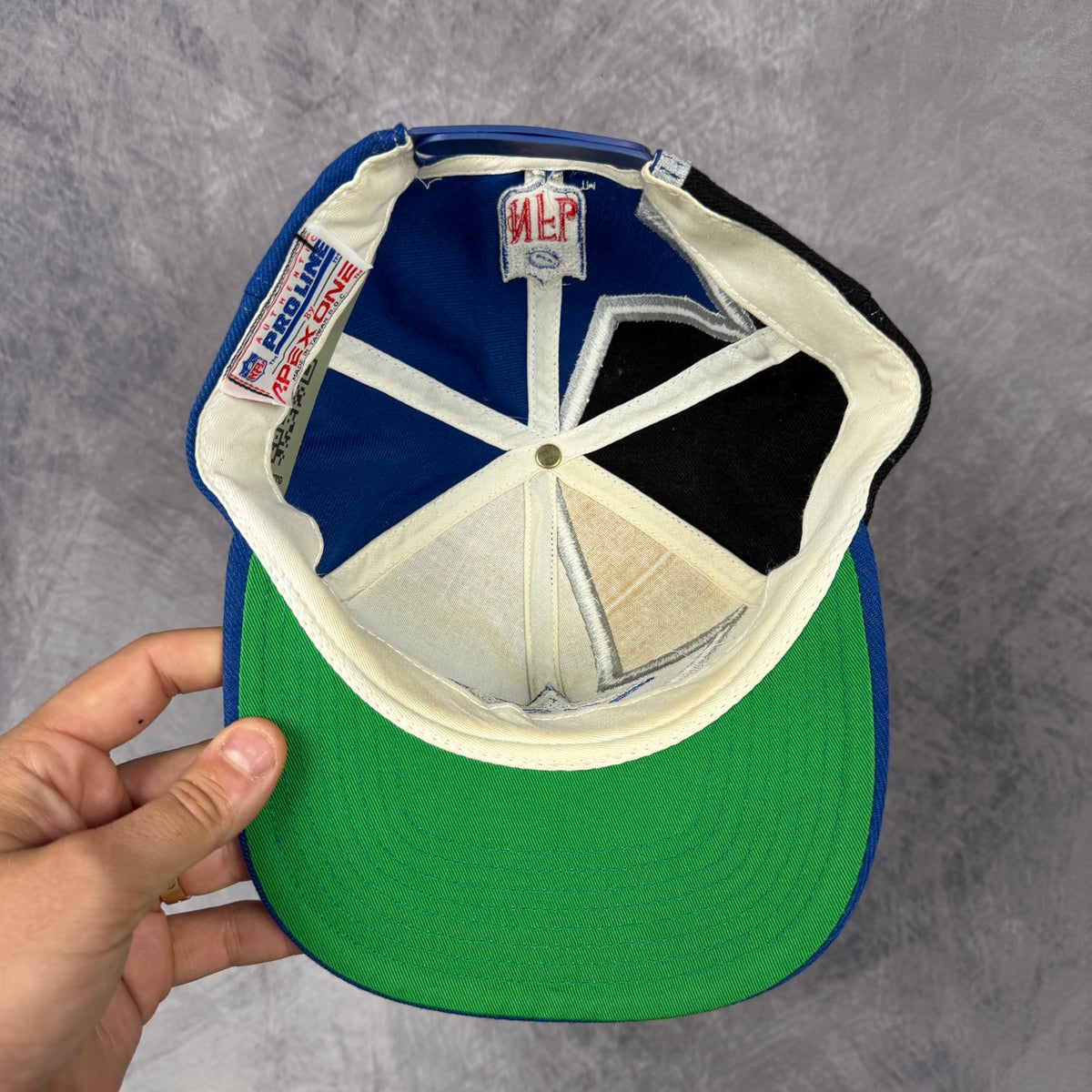 90s Blue Dallas Cowboys Apex One Snapback Hat 6862