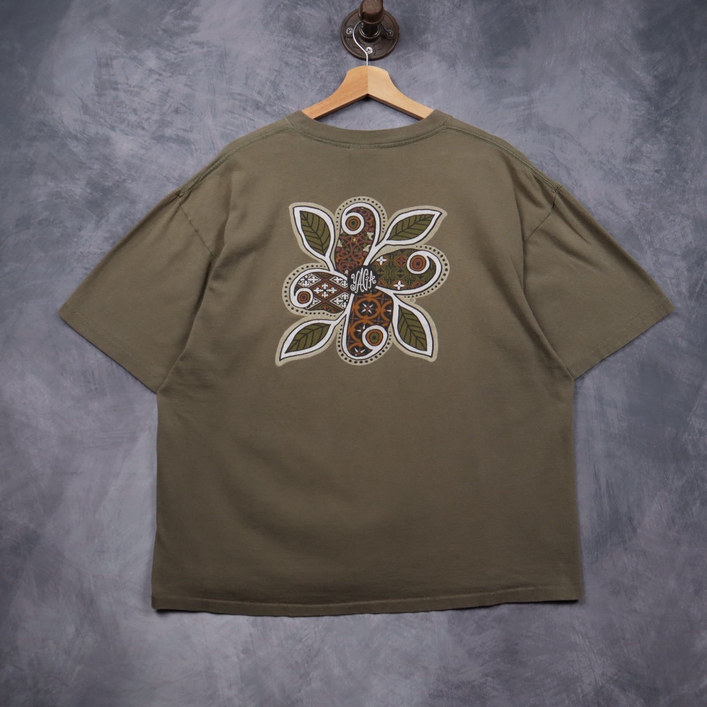 90s Olive Green Yaga Butterfly Shirt 5512
