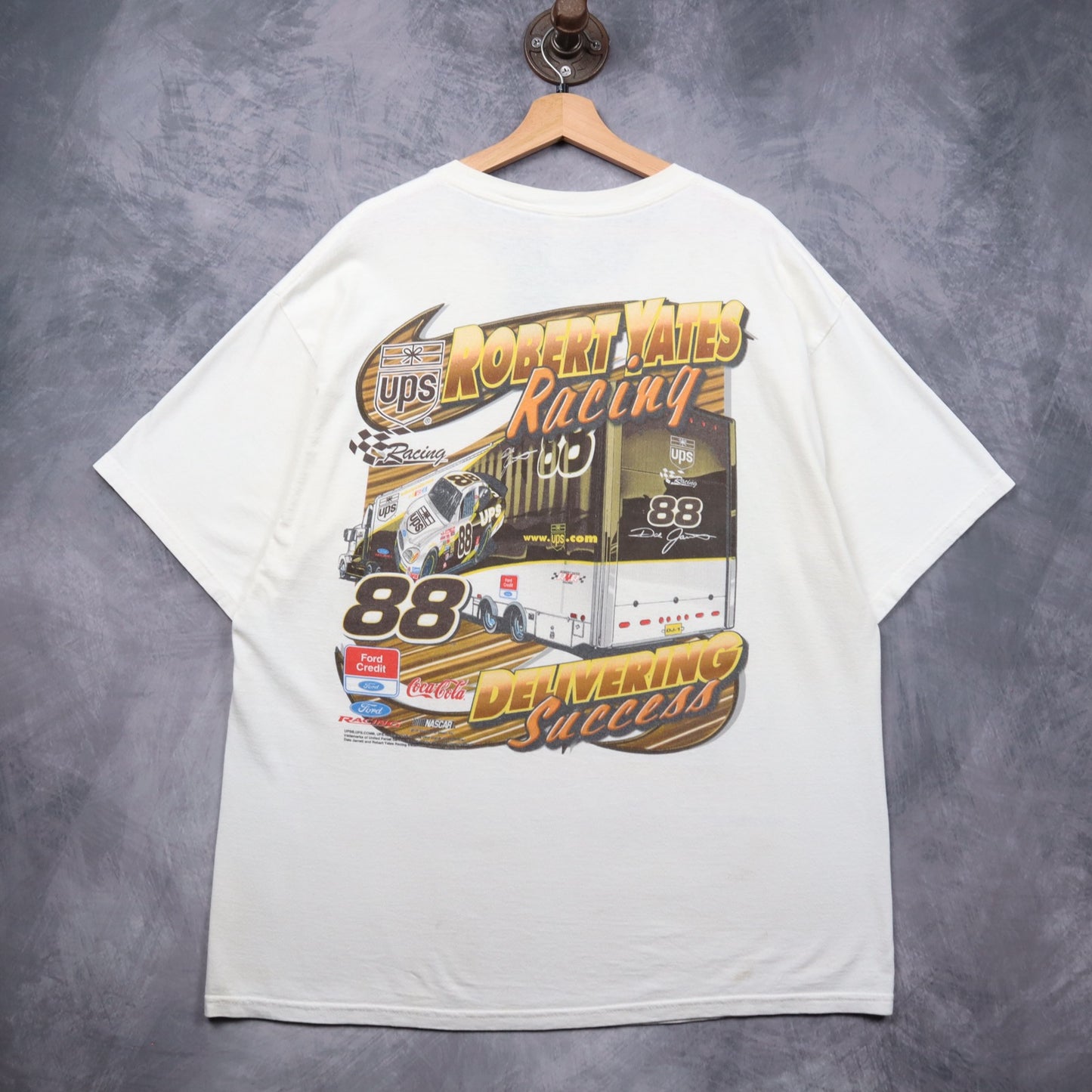 Early 00s White Dale Jarrett NASCAR Shirt 5480