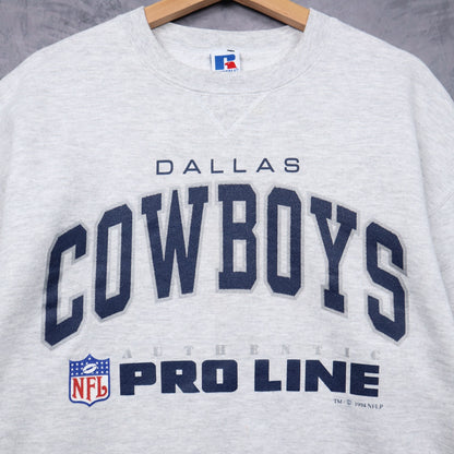 1994 Grey Dallas Cowboys NFL Pro Line Crewneck Sweatshirt 6718