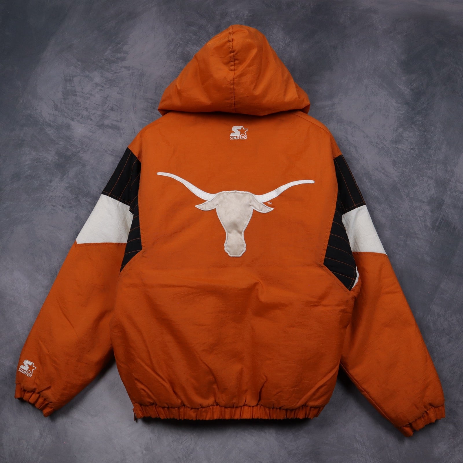 90s Orange Texas Longhorns Starter Hooded Anorak Jacket 5923
