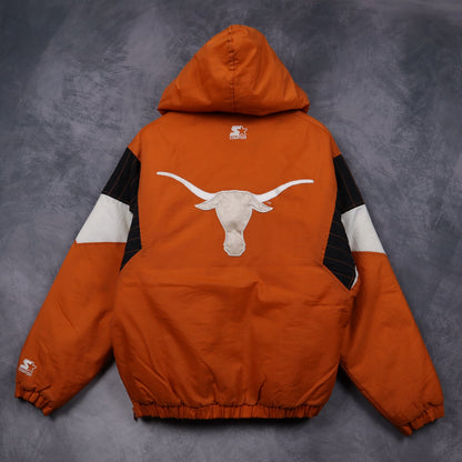 90s Orange Texas Longhorns Starter Hooded Anorak Jacket 5923