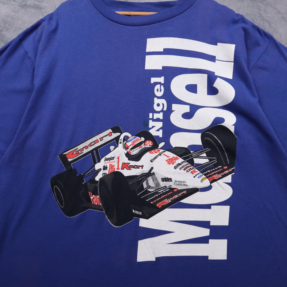 90s Blue Nigel Mansell Kmart Racing Shirt 7271