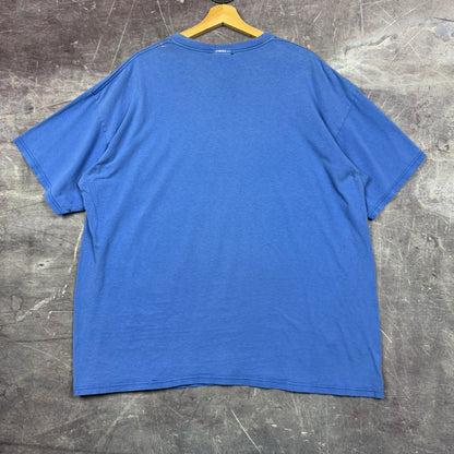 Early 00s Baby Blue Nike Mini Swoosh Essential Logo Shirt XL 0977