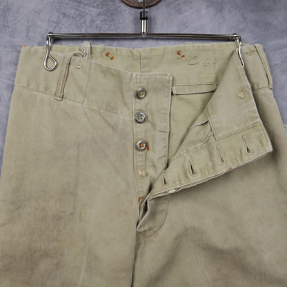 40s Khaki US Military Button Fly Trousers 5045