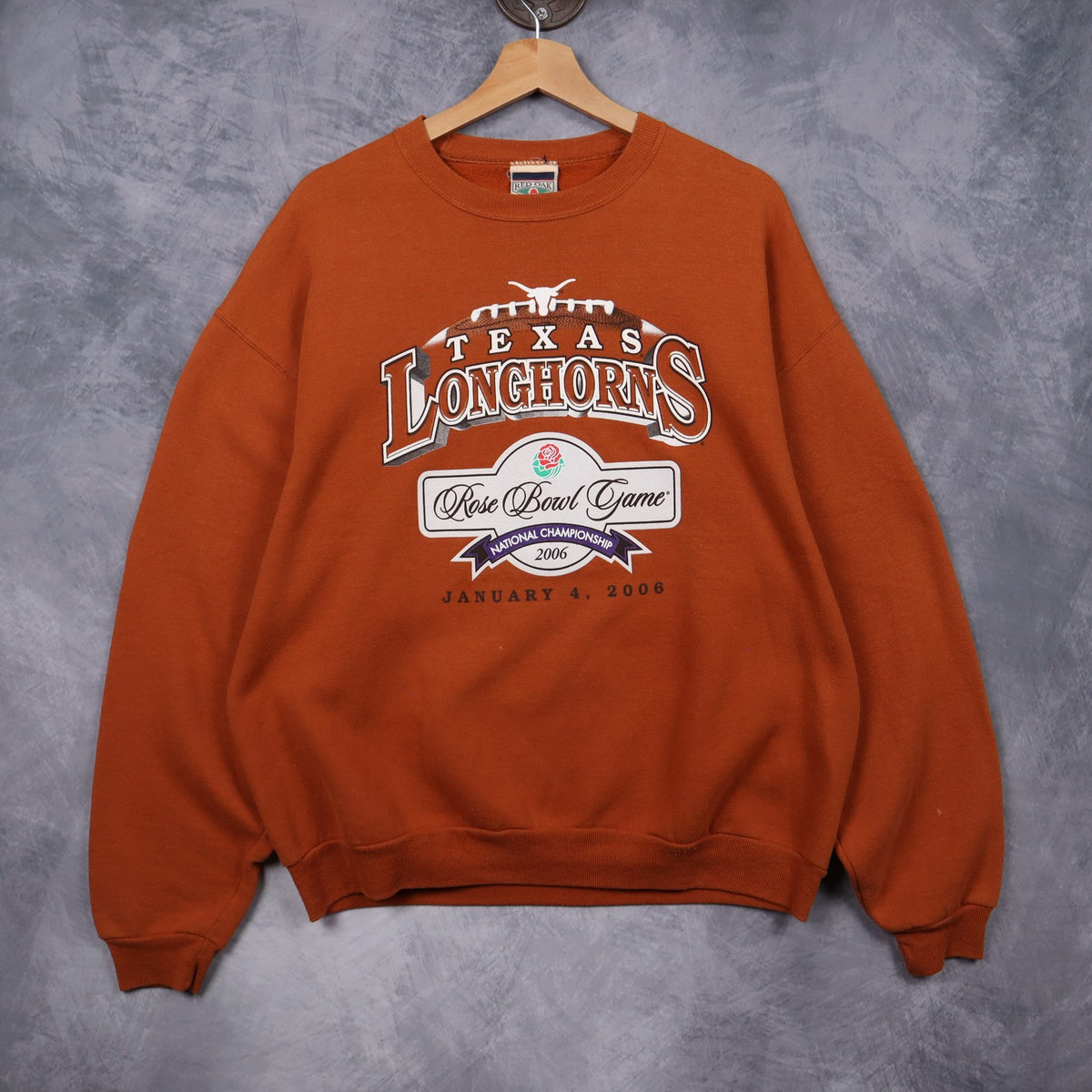 2006 Burnt Orange Texas Longhorns Rose Bowl Crewneck Sweatshirt 5729