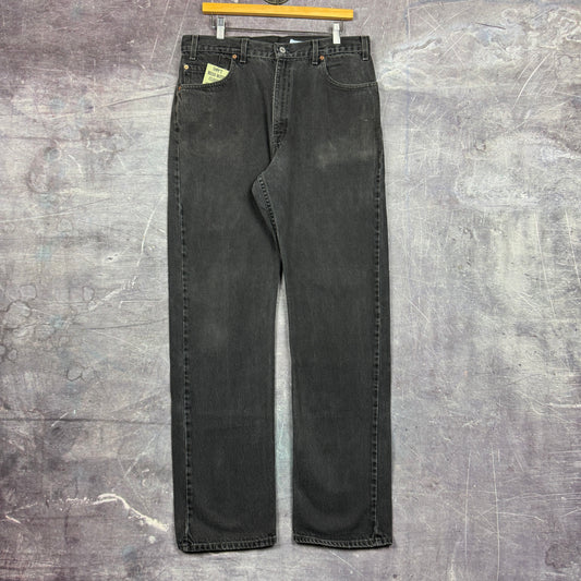 90s Faded Black Levi's 505 Denim Jeans 34x34 0658