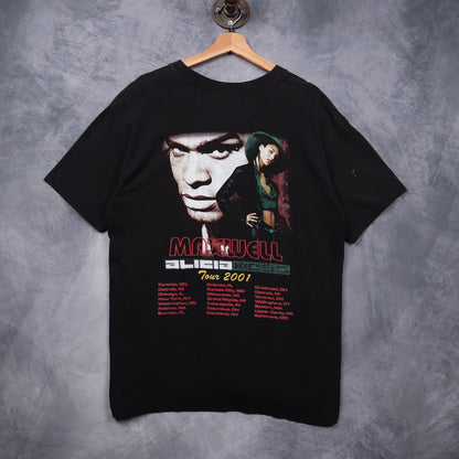 2001 Black Maxwell & Alicia Keys Tour Rap Tee Shirt 5581